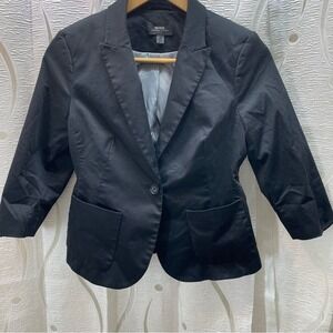 Mexx Metropolitan Blazer Womens Size 6‎ Black Excellent 3/4 Sleeve Single Button